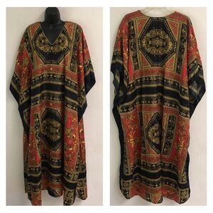 Vintage Winlar baroque gilded panel maxi tunic Kafton 0S